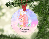 Girl's Unicorn Christmas Ornament, Unicorn Ornament, Unicorn, Christmas Ornament, Personalised Christmas Ornament, Baby's First Christmas - Craftellery